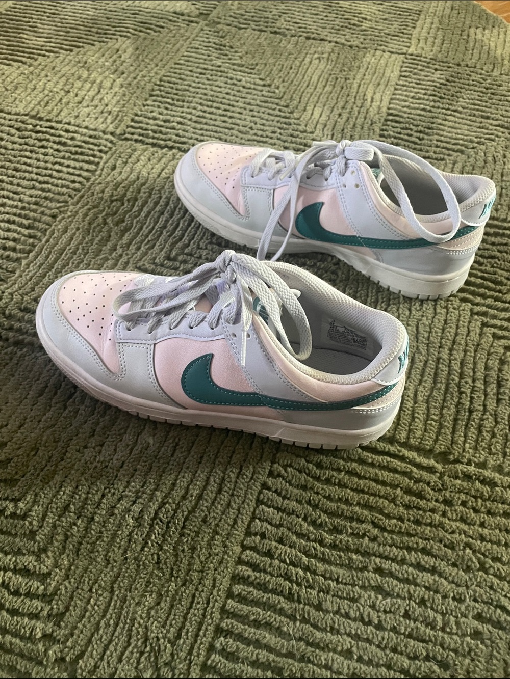 Nike Women’s Low-Top Sneakers in White, Light Pink & Teal